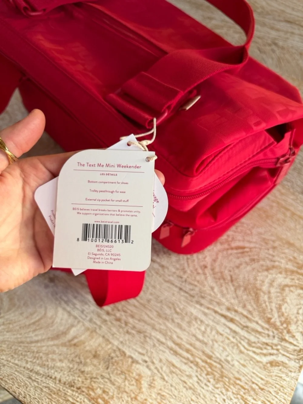 BEIS X Lonely Ghost The Text Me Mini Weekender NWT - Picture 13 of 14